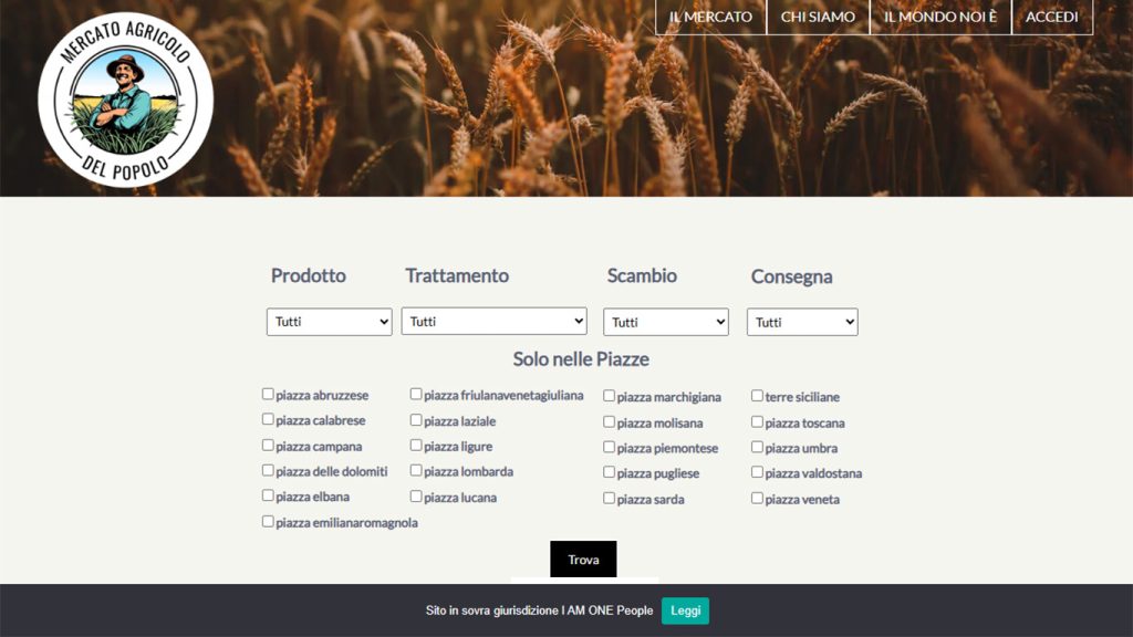 il nuovo mercato agricolo ti porta direttamente dal produttore