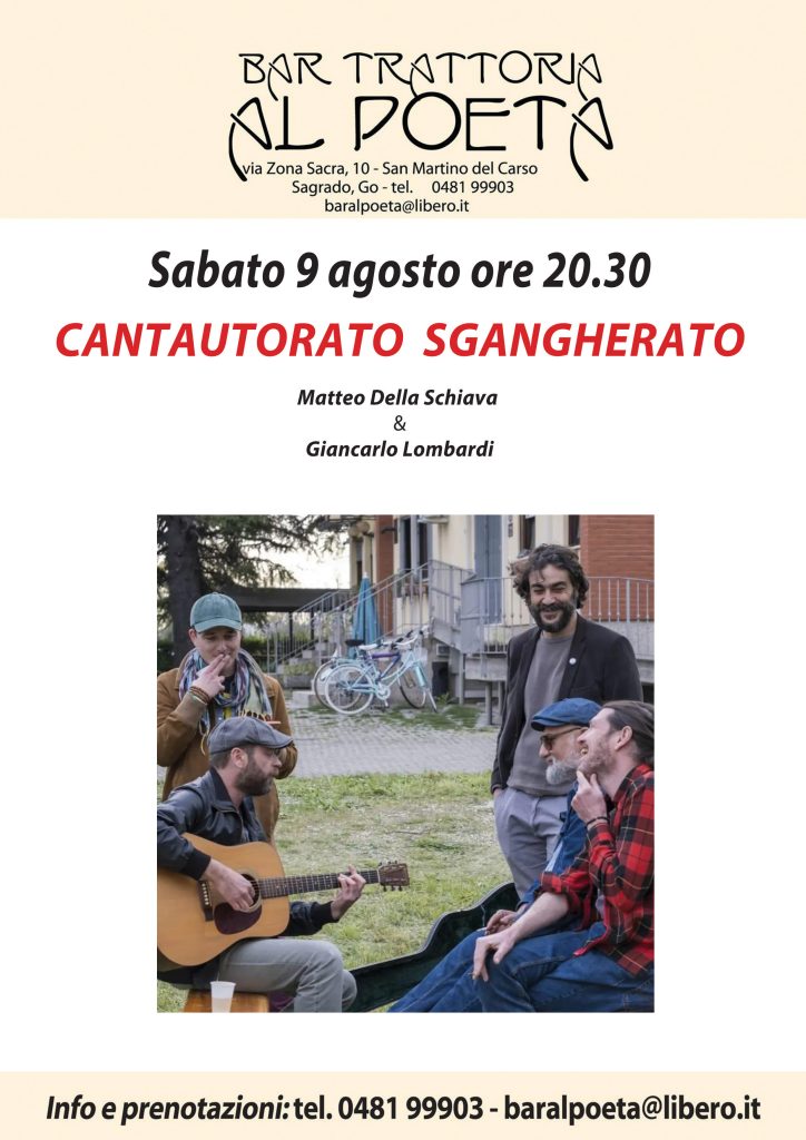 Cantautorato sgangherato – sabato 9 agosto